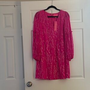 Lilly Pulitzer Vibrant Pink Long Sleeve Dress
